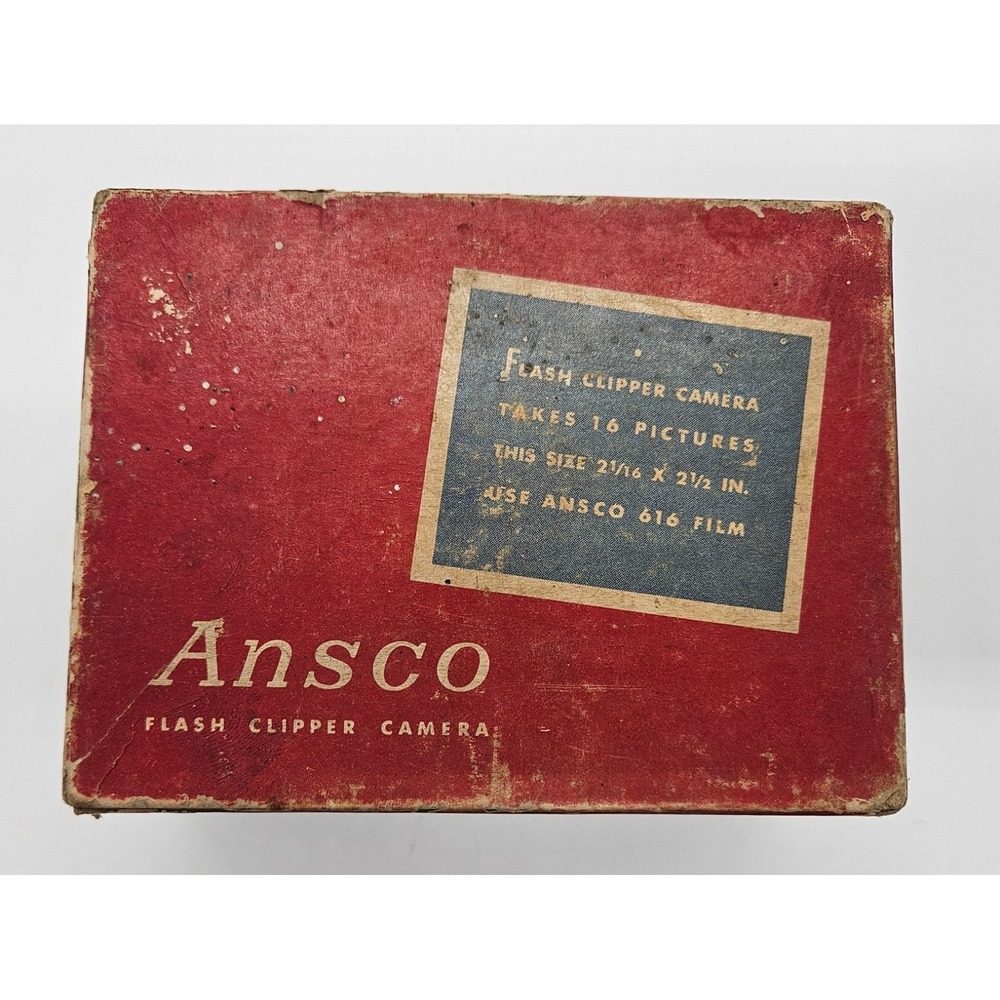 Vintage Ansco Flash Clipper Camera with Original Box and Manuals 616 Film USA